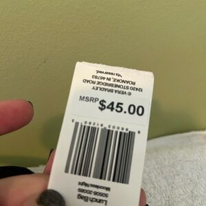 NWT Vera Bradley Black Lunch Bag